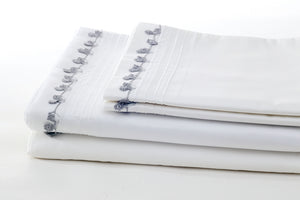 Grey Petite Handmade Lace Organic Cotton Sheet Set - Letters From Bosphorus