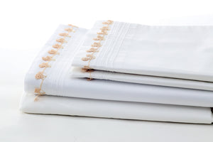 Mocha Petite Handmade Lace Organic Cotton Sheet Set - Letters From Bosphorus