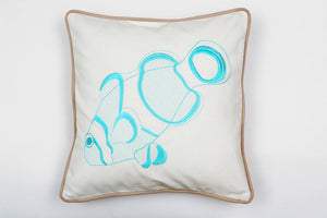 Cotton Clownfish in Turquoise Pillow - Letters From Bosphorus