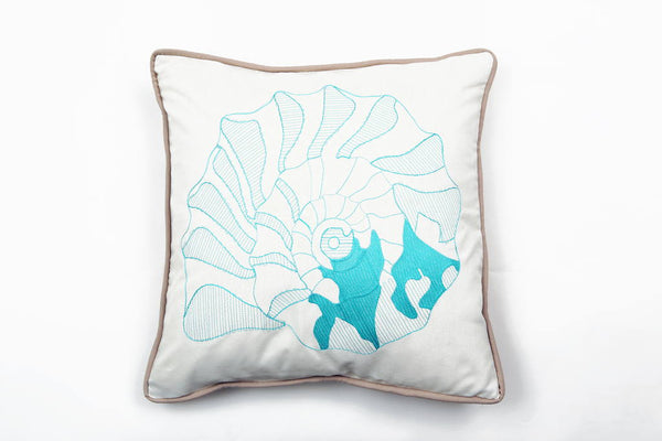 Cotton Nerite in Turquoise Pillow - Letters From Bosphorus