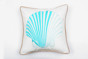 Cotton Scallop in Turquoise Pillow - Letters From Bosphorus