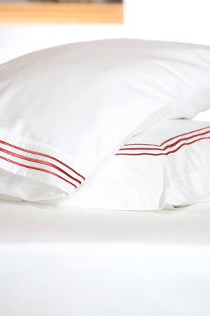 Straight Mania Red Organic Cotton Sheet Set - Letters From Bosphorus