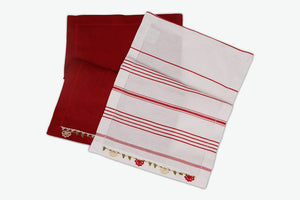 Striped Red Kitchen Linen Set - Letters From Bosphorus